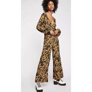 NEW FREE PEOPLE FLORAL PRINTED LONG SLEEVE TWO PIECE LOVE LETTER PANT SET